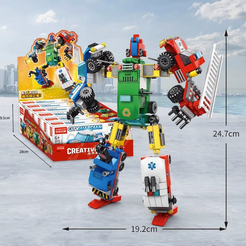 Lego, intellectual constructor for boys, transformer, robot, children's clothing, King Kong, traffic police