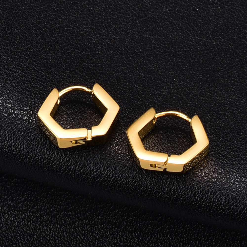 Wholesale Fashion Geometric Titanium Steel Ear Buckle display picture 2