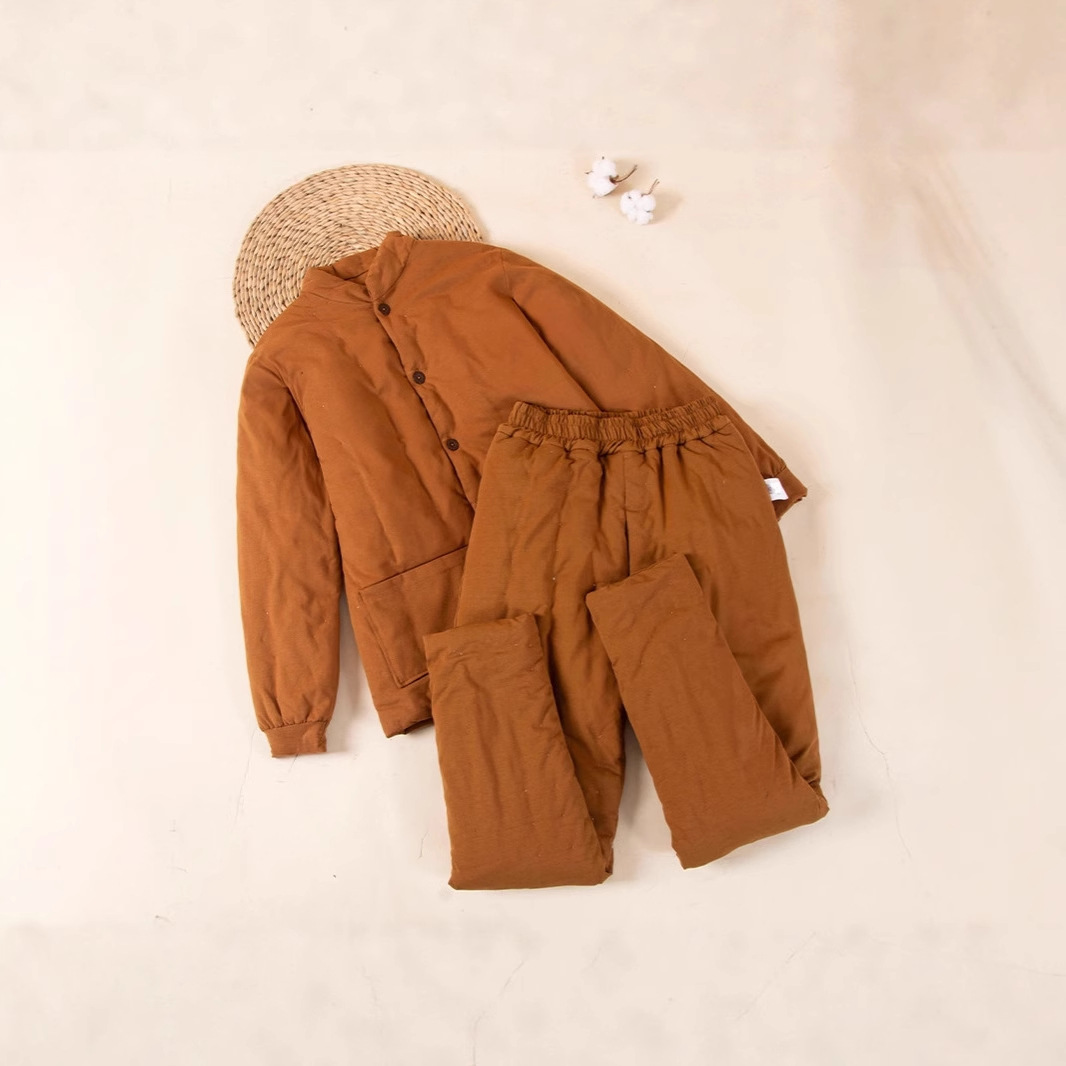 成人男士纯棉花手工棉衣棉裤套装家居服加厚保暖棉袄棉裤套装