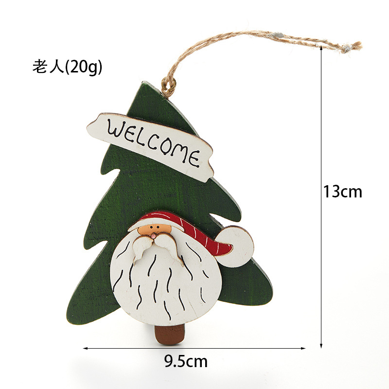 árbol de Navidad de madera para los viejos colgantes creativos colgantes de árbol de Navidad decoraciones de árbol de Navidad props de disparo