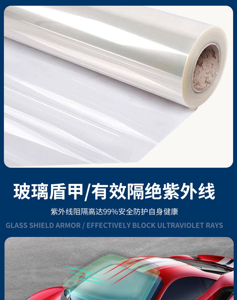 Wholesale Car Front Windshield Protective Film Tpu Transparent Protective Film Explosion-Proof Film Safety Film Epu Glass Protective Film