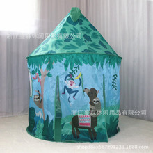 森林動物可愛男孩女孩款兒童帳篷蒙古包房子游戲綠色公主王子帳篷