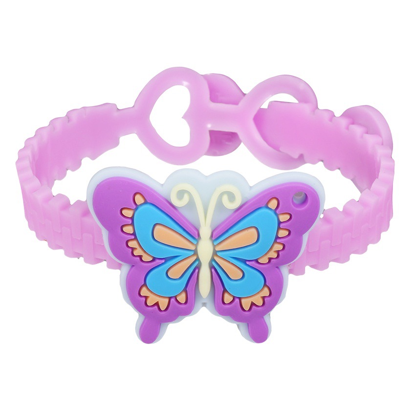 Cross-border butterfly bracelet children's cute cartoon insect PVC bracelet children's three-hole love adjustable bracelet