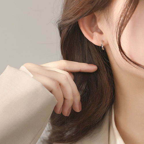 Silver Moebius Silver Earrings Earrings Earrings for Women to Sleep in without Taking Off  New Trendy Earrings
