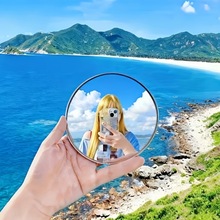 旅行拍照凸面镜手持镜情侣打卡广角自拍神器迷你高清自拍镜小圆镜