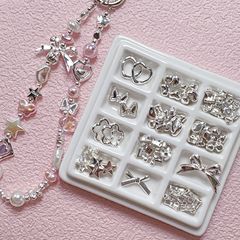 シルバー多用途ベーシック色保持合金ラブリボンスルーホールビーズ diy ブレスレットネックレスジュエリーアクセサリー