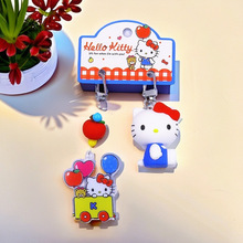 创意新款正版HelloKitty凯蒂猫红蓝白玩偶钥匙扣女可爱书包小挂饰