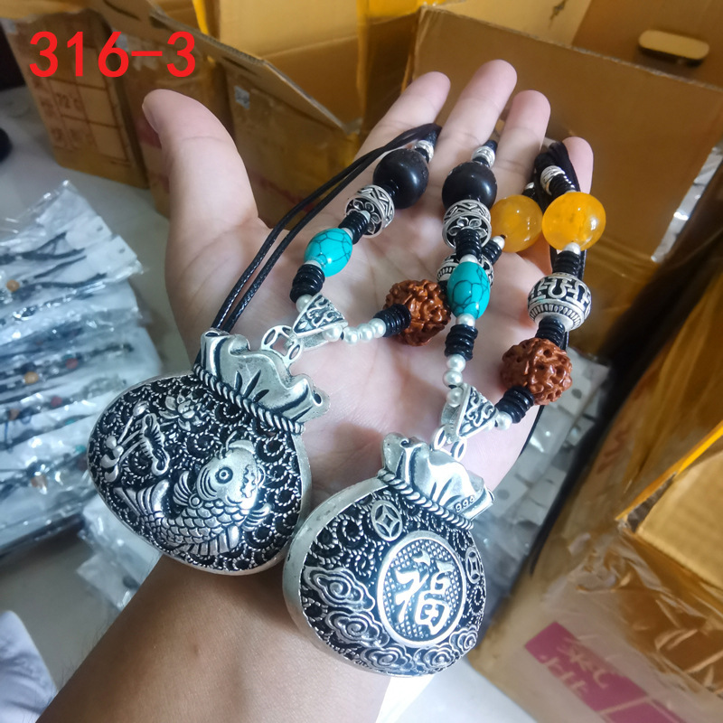 316仿古银项链毛衣链女饰品民族风复古抖音直播暴手工编绳艺长款|undefined
