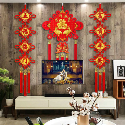 new pattern Chinese knot Pendant a living room Large Blessing Background wall television decorate Antithetical couplet Housewarming New Year Spring Festival