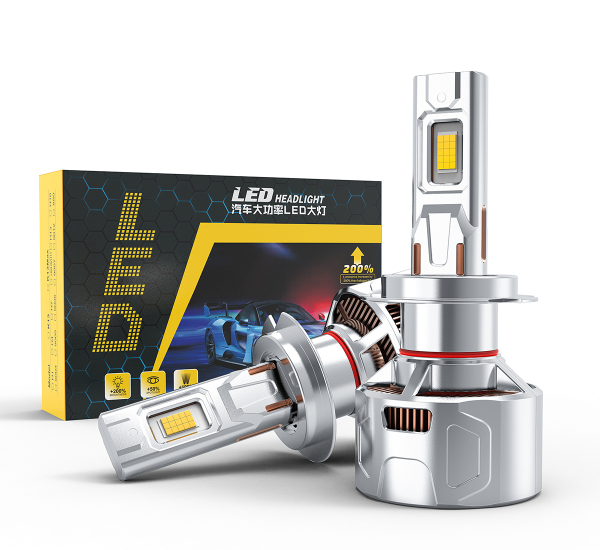 Nuevo automóvil led faro 260W lente de alta potencia super brillante conversión de luz alta y baja bombilla láser
