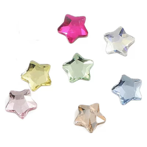 Acrylic Nails: Small Fat Star Flat Diamond Asymmetric Diamond 6mm Mixed 4mm Five-Pointed Star Nails