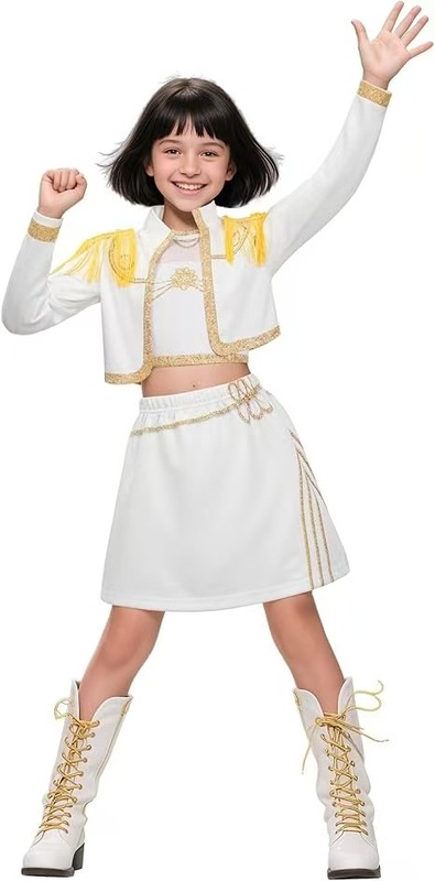 2025亚马逊新款女孩恶魔猎人服装搭配流行歌手3D印花女装童装套装|undefined