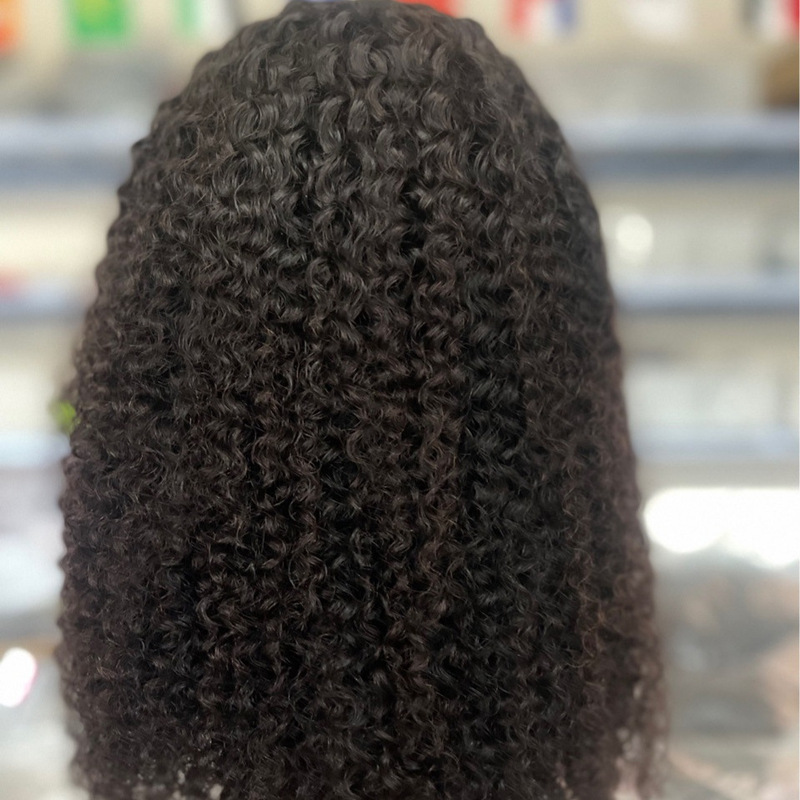 Pure Machine-Made Glue-Free Headgear Short Fashionable European and American Wig Curly Human Hair Cover