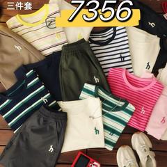 7356秋季新款 儿童休闲卫衣三件套装 儿童卫衣卫裤套装 一件代发