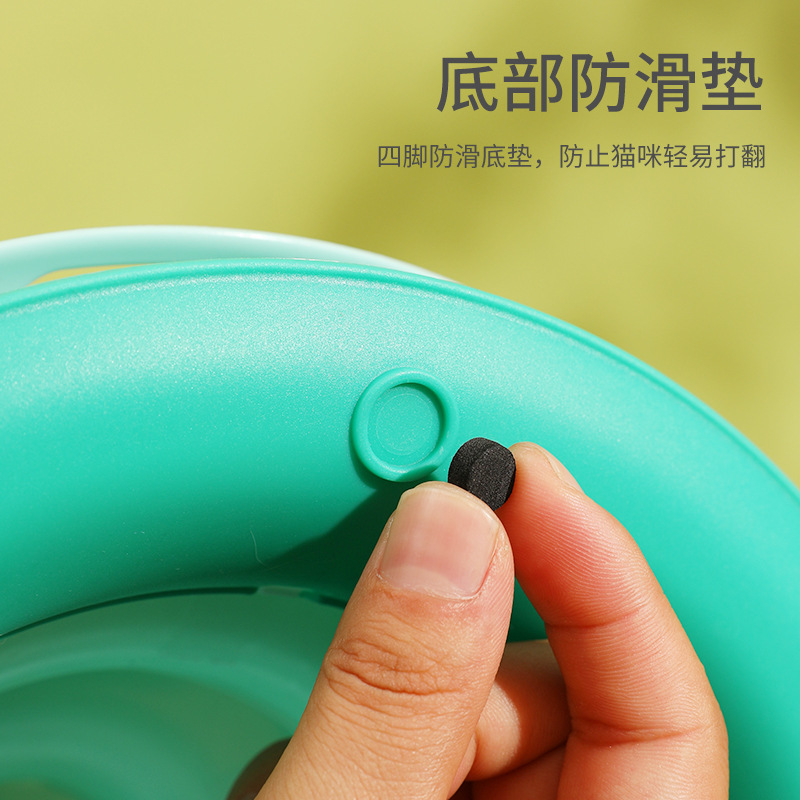 Nueva mascota gato divertido cuatro capas pista de plástico con pluma desmontable gato juguete auto-Hola tocadiscos divertido gato palo venta al por mayor