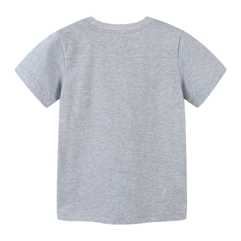 26 camisetas de manga corta para niños, estilo europeo y americano, de algodón tejido, nuevo estilo de verano, camisetas de cuello redondo para niños, diseño de dibujos animados, venta al por mayor de una sola pieza. image 4