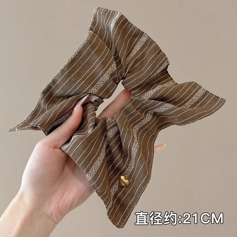 Temperamento bufanda cuadrada intestino lazo para el cabello femenino 2025 nuevo estilo súper grande cola de caballo cabeza cuerda viento perezoso banda de goma cuerda para el cabello tocado