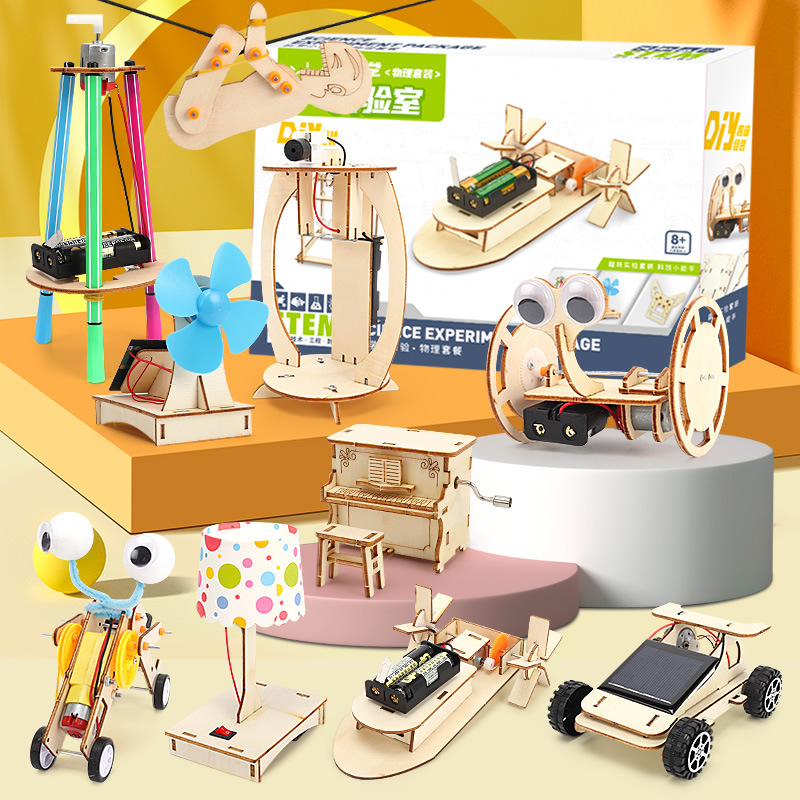 Estudiante de escuela primaria experimento científico vapor juguete paquete kindergarten hecho a mano DIY regalo niños equipo experimental