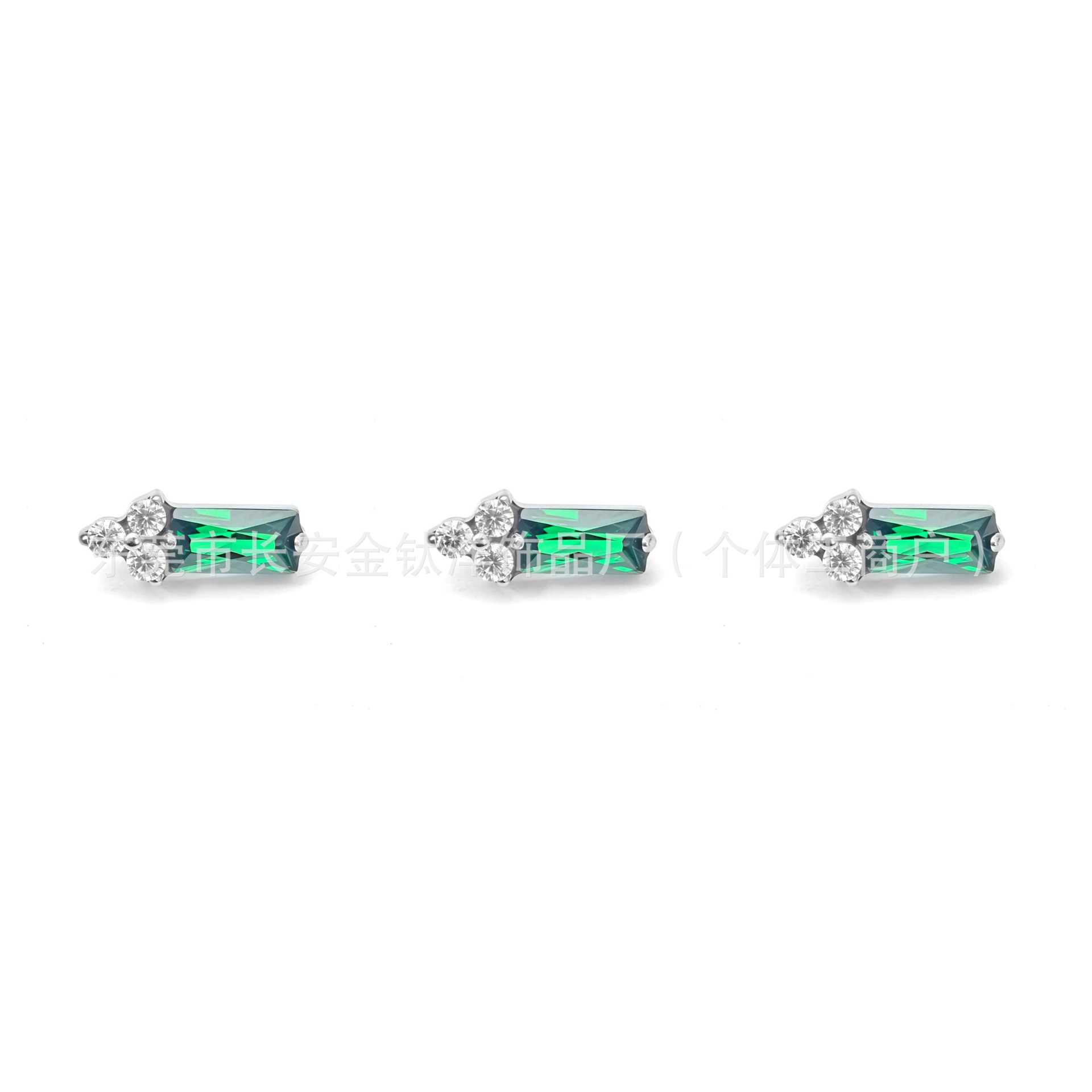 F136 Titanium Irregular Trapezoidal Zircon Lip Stud Ear Cartilage Stud G23 Titanium Alloy Piercing Jewelry detail image 7