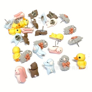 Cross-border Amazon New Resin Animal Pin Cute Tack Pin Cork Board Decorative Photo Wall