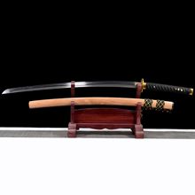 龙泉市刀剑手工锻打T10烧刃日式指挥刀Katana冷兵器硬宝剑未开刃