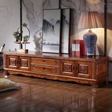 整装包邮中式实木雕花落地柜香樟木高端2米长条电视柜