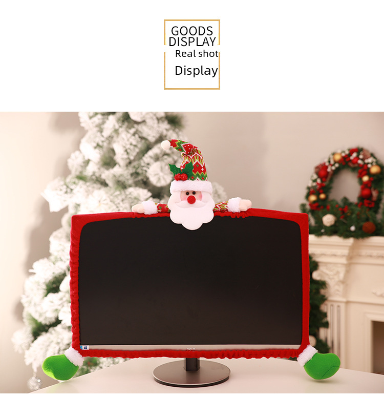 Christmas decoration supplies three-dimensional cartoon Computer cover non-woven computer dress-up _voghion.com