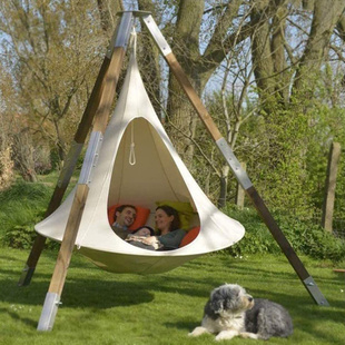 Hanging Blue Hammock Outdoor Mid-Air Swing Homestay Butterfly-Shaped Lazy Tent Hanging Chair Indoor Courtyard Hanging Cage Attraction