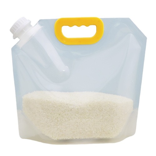 Transparent grain storage bag, household food self-standing large diameter spout bag, sealable coffee bean bag