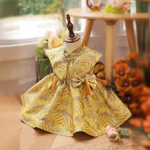 Baby One-Year-Old Dress Girl Tang Suit Spring 2025 New Birthday Baby Girl Chinese Dress