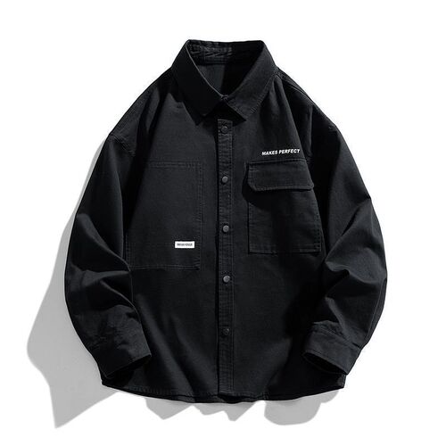 Men's shirt jacket spring high quality youth new style frock cardigan Japanese casual Hong Kong style spring clothes
