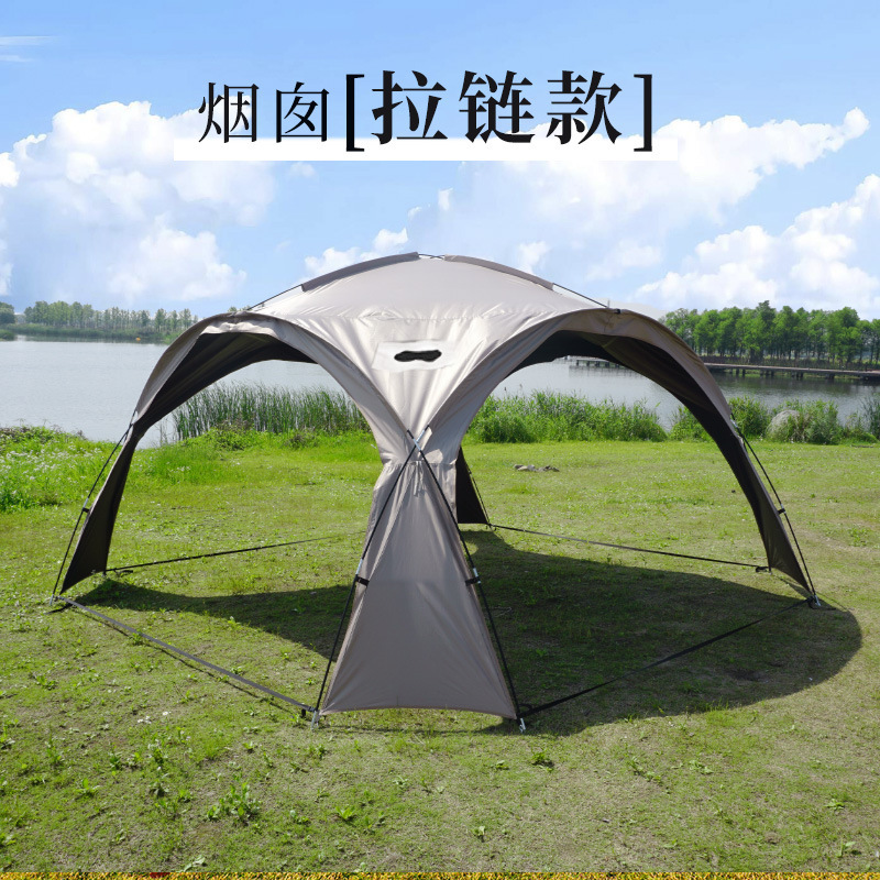 굴뚝이있는 다크 브라운 돔 캐노피