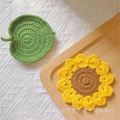 完成品アマゾン国境を越えた新しい純粋な手作りのひまわり花卉コースター断熱テーブルの宝物