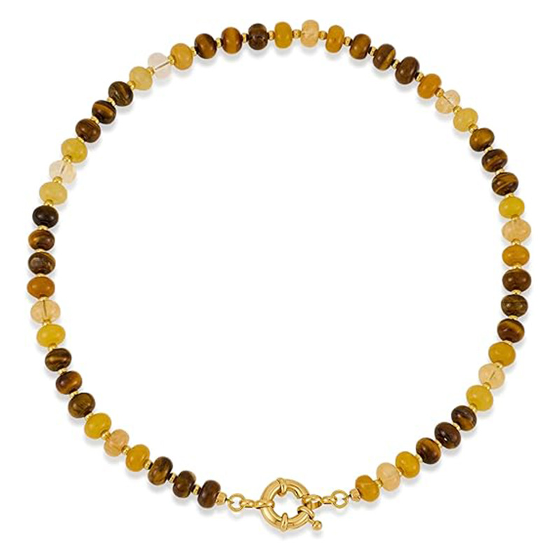 15g Weight Lobster Trigger Clasp Closure Clasp Closure Type Necklace Classification Beaded Chain Chain Type 1 Piece Quantity Daily, Street Occasion natural stone Material Geometric Pattern Women's Gender Simple Style Style Simple Style Geometric Natural Stone Beaded Chain Necklace 40