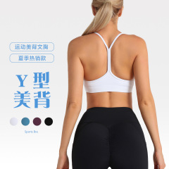 Y字細ストラップフィットネススポーツヨガブラ lulu耐震性プッシュアップ美背中スポーツブラ 女性用ヨガウェア