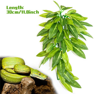 Reptile Pet Supplies Simulated Plant Pet Box Green Plant Lizard Landscaping Cross-Border Pet Rattan Plant Decorative Leaves