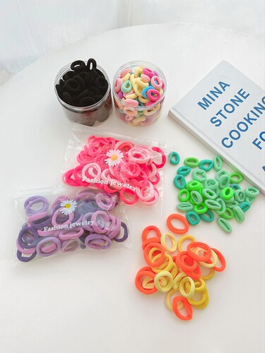 50 pieces/pack Gradient Daisy Towel Hair Tie Rubber Band Ponytail Hair Tie Girls Colorful Hair Tie