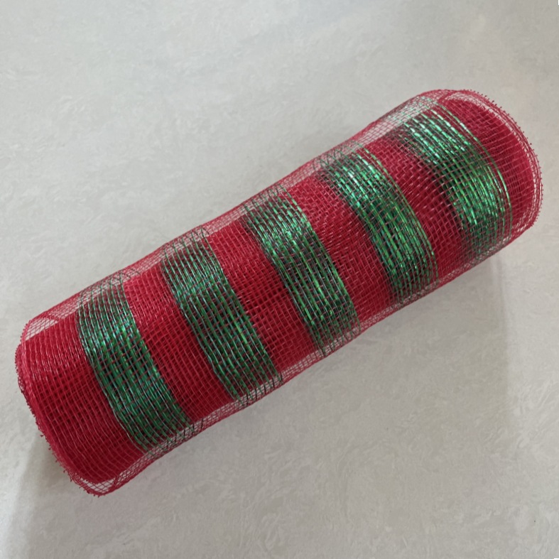 Rollo de malla de PP de 10 pulgadas * 10 yardas, material para guirnaldas, hilo de malla dorado navideño, cinta para embalaje con atmósfera festiva. image 35