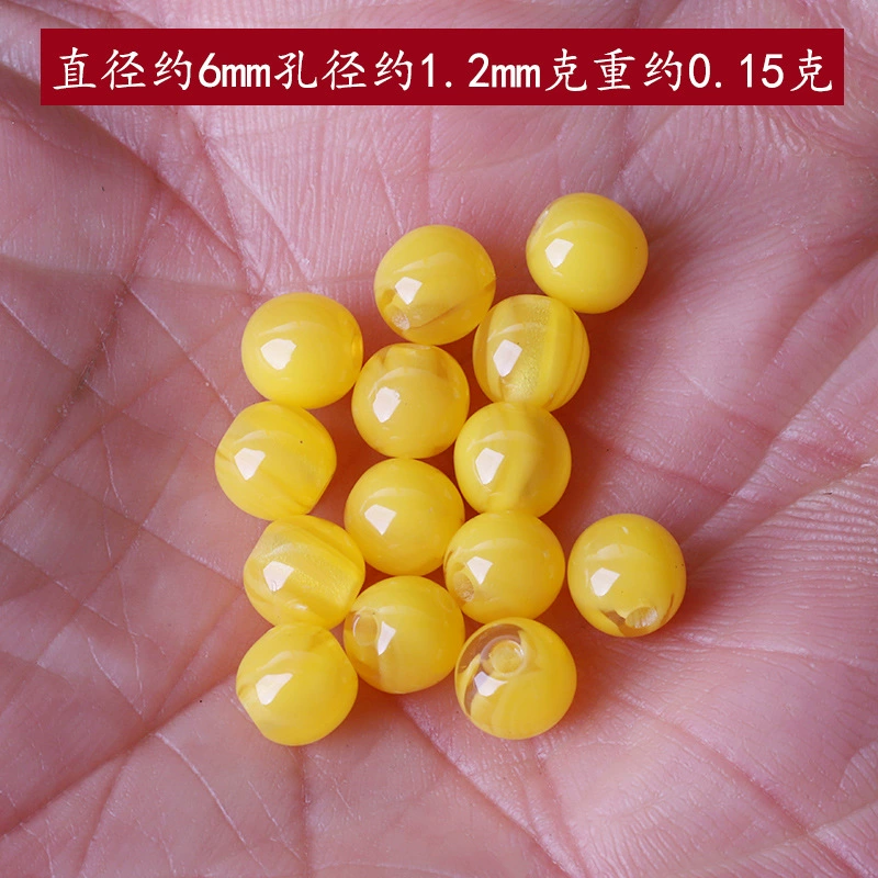 Synthesized rosary with round beads wax agate handmade, DIY