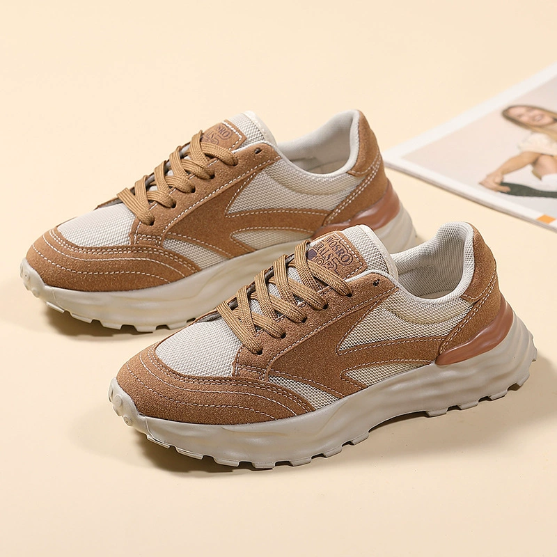 Весной на открытом воздухе новые кроссовки женские туфли дикие аган туфли кексы повседневный бег на толстой подошве кроссовки ins приливная обувь