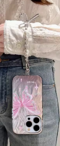 Chica ins láser Rosa mariposa para 15PROMAX teléfono caso iPhone13 Apple 14Pro nicho 12