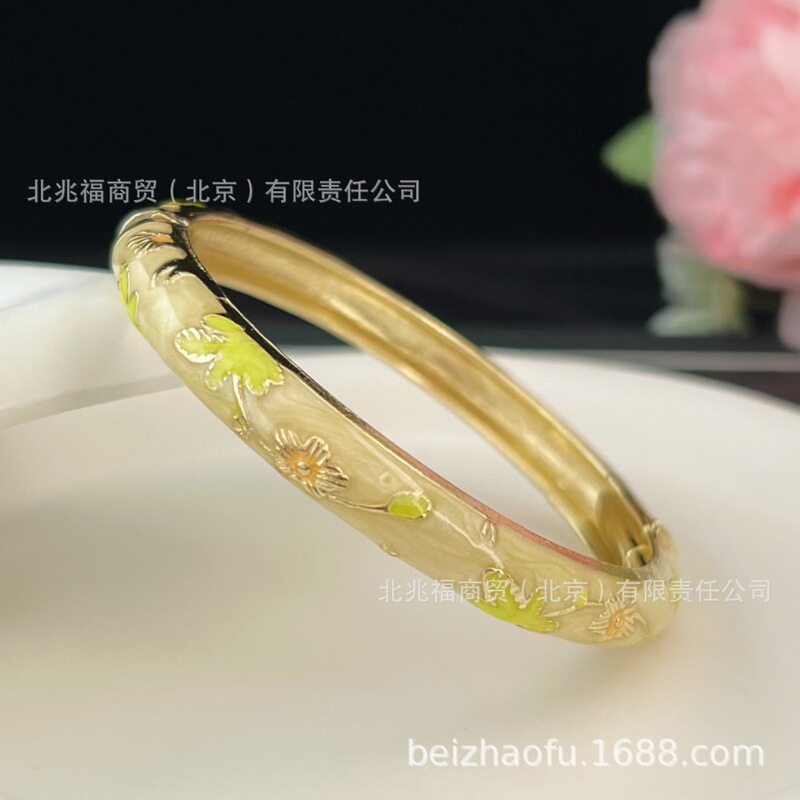 北京エナメルオイルドリップブレスレット、上質な花柄の女性用ブレスレット、紫禁城の旅行のお土産、人気のスポット|undefined
