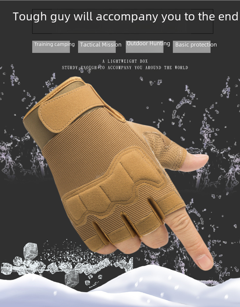 Tactical gloves Tactical half-finger gloves Men's and women's outdoor paratrooper protective fishing gloves are comfortable and breathable_maomaolike.com