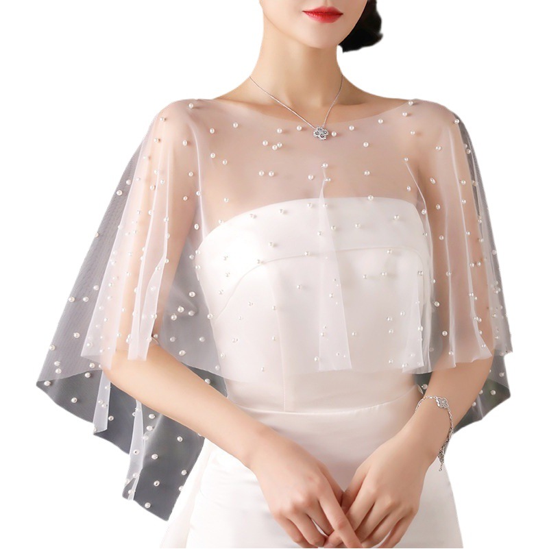 Boda nupcial chal boda hecho a mano perla flotante hilo manto boda estudio foto registro foto accesorios mujer