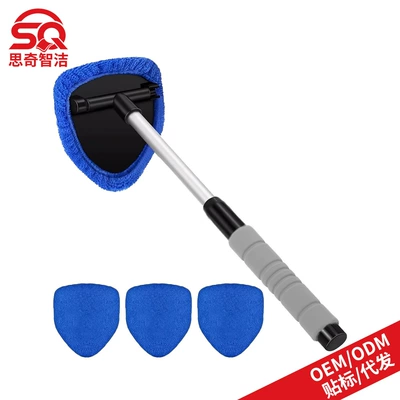 Car cleaning tools — Car Windshield Cleaning Brush - 1-b-type-eva-pentagonal-plastic-piece-4-blue-cloth-covers