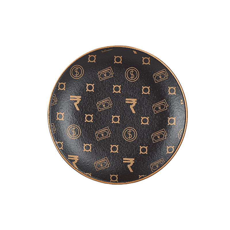 Japanese black matte ceramic high quality dinner plate for home use