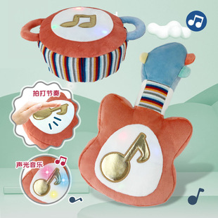 Cross-border new baby comfort clap drum plush sound and light early education toys educational parent-child baby toys wholesale