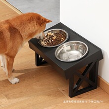 狗碗喂食碗双碗中大型犬防打翻支架碗猫咪饭碗宠物碗狗狗不锈钢碗