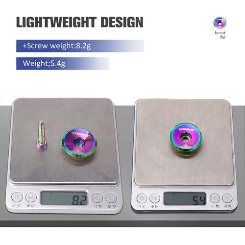 TANKE Carbon Bike Headset Cover, Vibrant & Ultra-Lightweight Aluminum Alloy Stem Cap with Titanium Plating – Bicycle Accessory