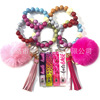 Cross -border crack bead hand string plush type card picker ATM no contact long nail card puller keychain